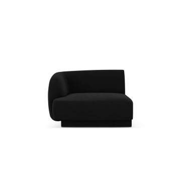 Modul canapea stanga 1 loc, Miley, Micadoni Home, BL, 92x85x74 cm, catifea, negru