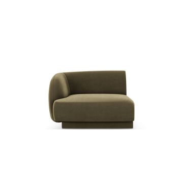 Modul canapea stanga 1 loc, Miley, Micadoni Home, BL, 92x85x74 cm, catifea, verde