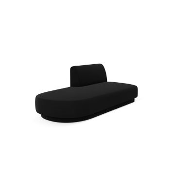 Modul canapea stanga 2 locuri, Miley, Micadoni Home, BL, 158x85x74 cm, catifea, negru
