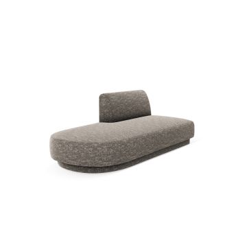 Modul canapea stanga 2 locuri, Miley, Micadoni Home, BL, 158x85x74 cm, poliester chenille, gri