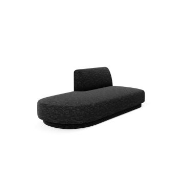 Modul canapea stanga 2 locuri, Miley, Micadoni Home, BL, 158x85x74 cm, poliester chenille, negru