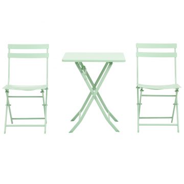 Outsunny Set Mobilier de Grădină Pliabil din Metal Verde Masă și Scaune pentru Spații Exterioare și Terasă Design Compact | Aosom Romania