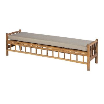 Bancă de grădină gri/natural din lemn Tennis – Exotan