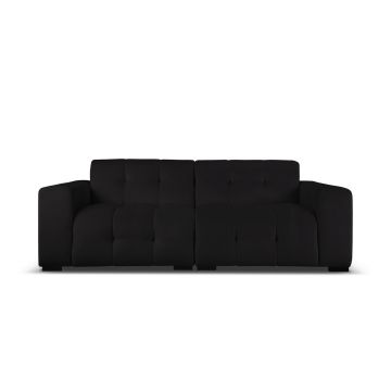 Canapea 4 locuri, Kendal, Micadoni Home, BL, 255x103x79 cm, catifea, negru