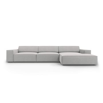 Coltar dreapta 4 locuri, Jodie, Micadoni Home, BL, 284x166x70 cm, poliester, gri deschis