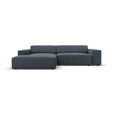 Coltar modular stanga 3 locuri, Jodie, Micadoni Home, BL, 224x166x70 cm, poliester, albastru