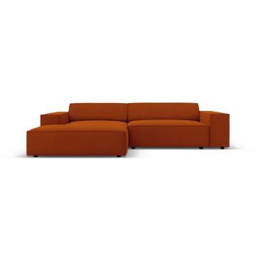 Coltar modular stanga 3 locuri, Jodie, Micadoni Home, BL, 224x166x70 cm, poliester, caramiziu