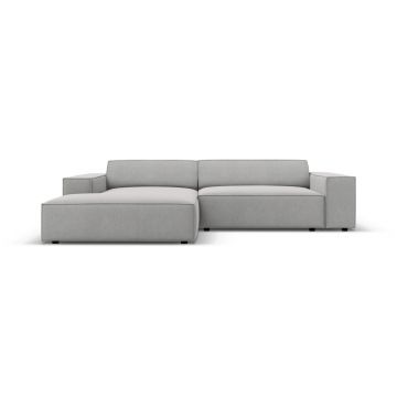 Coltar modular stanga 3 locuri, Jodie, Micadoni Home, BL, 224x166x70 cm, poliester, gri deschis