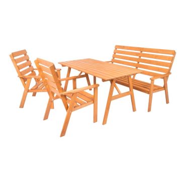 Set de dining pentru grădină din lemn pentru 4 persoane Sylva – Rojaplast