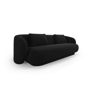 Canapea 3 locuri, Camden, Cosmopolitan Design, 204x102x72 cm, catifea, negru
