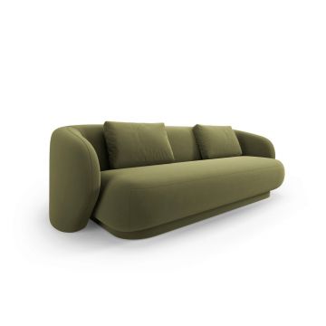 Canapea 3 locuri, Camden, Cosmopolitan Design, 204x102x72 cm, catifea, verde deschis