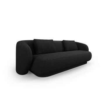 Canapea 3 locuri, Camden, Cosmopolitan Design, 204x102x72 cm, tesatura chenille, negru