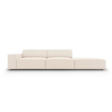 Canapea 3 locuri cotiera dreapta, Jodie, Micadoni Home, BL, 262x102x70 cm, catifea, bej deschis
