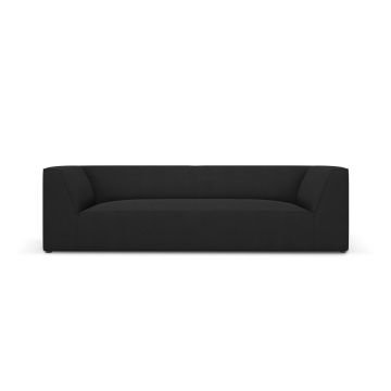 Canapea 3 locuri, Ruby, Micadoni Home, BL, 232x93x69 cm, poliester, negru