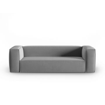 Canapea 4 locuri, Mackay, Cosmopolitan Design, 230x94x73 cm, catifea, gri deschis