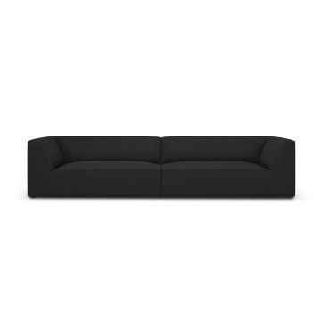 Canapea 4 locuri, Ruby, Micadoni Home, BL, 302x93x69 cm, poliester, negru