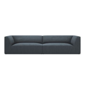 Canapea 4 locuri, Ruby, Micadoni Home, BL, 302x93x69 cm, velur, albastru