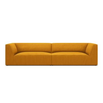 Canapea 4 locuri, Ruby, Micadoni Home, BL, 302x93x69 cm, velur, galben