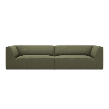 Canapea 4 locuri, Ruby, Micadoni Home, BL, 302x93x69 cm, velur, verde