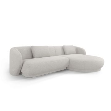 Coltar dreapta 4 locuri, Camden, Cosmopolitan Design, 289x177x72 cm, tesatura chenille, argintiu