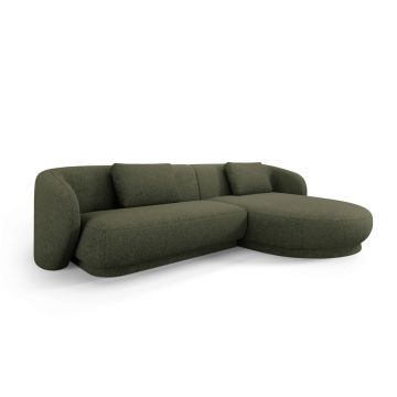 Coltar dreapta 4 locuri, Camden, Cosmopolitan Design, 289x177x72 cm, tesatura chenille, verde