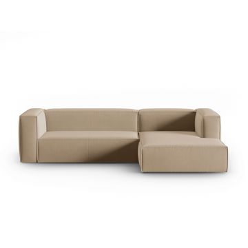 Coltar dreapta 4 locuri, Mackay, Cosmopolitan Design, 282x166x73 cm, catifea, bej sand