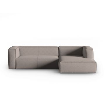 Coltar dreapta 4 locuri, Mackay, Cosmopolitan Design, 282x166x73 cm, catifea tricotata, cappuccino