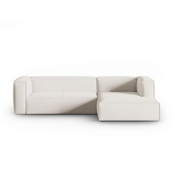 Coltar dreapta 4 locuri, Mackay, Cosmopolitan Design, 282x166x73 cm, catifea tricotata, ivoriu