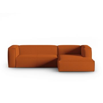 Coltar dreapta 4 locuri, Mackay, Cosmopolitan Design, 282x166x73 cm, catifea tricotata, teracota