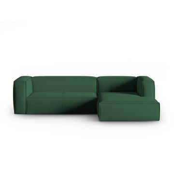 Coltar dreapta 4 locuri, Mackay, Cosmopolitan Design, 282x166x73 cm, catifea tricotata, verde