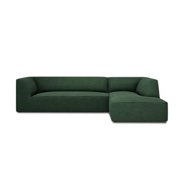 Coltar dreapta 4 locuri, Ruby, Micadoni Home, BL, 273x180x69 cm, poliester, verde