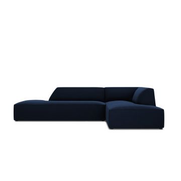 Coltar dreapta 4 locuri, Ruby, Micadoni Home, BL, fara cotiera, 273x180x69 cm, catifea, albastru regal