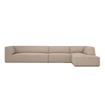 Coltar dreapta 5 locuri, Ruby, Micadoni Home, BL, 366x180x69 cm, poliester, bej inchis