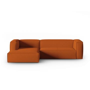 Coltar stanga 4 locuri, Mackay, Cosmopolitan Design, 282x166x73 cm, catifea tricotata, teracota
