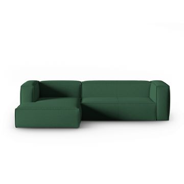 Coltar stanga 4 locuri, Mackay, Cosmopolitan Design, 282x166x73 cm, catifea tricotata, verde