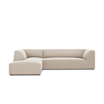 Coltar stanga 4 locuri, Ruby, Micadoni Home, BL, 273x180x69 cm, catifea, bej
