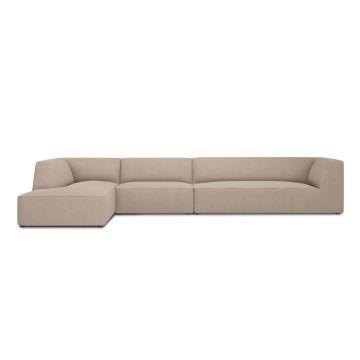 Coltar stanga 5 locuri, Ruby, Micadoni Home, BL, 366x180x69 cm, poliester, bej inchis