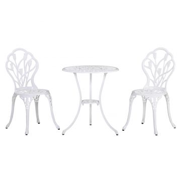 Outsunny Set de Gradina 3 Piese din Aluminiu cu 2 Scaune
