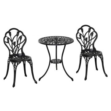 Outsunny Set de Gradina 3 Piese din Aluminiu, Set Exterior