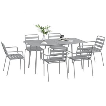 Outsunny Set de Masa de Gradina cu 7 Piese, Masa de Exterior | Aosom Romania