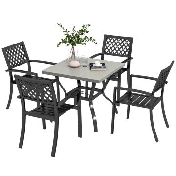 Outsunny Set de Masa si Scaune de Gradina, 5 Piese | Aosom Romania