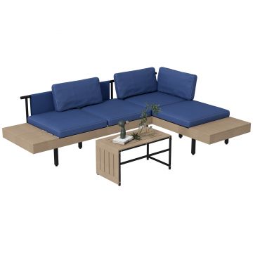 Outsunny Set de Mobilier de Gradina cu 3 Piese, cu Canapea | Aosom Romania