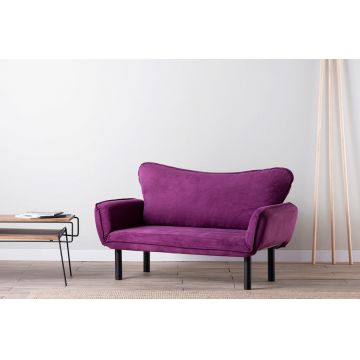 Canapea extensibilă cu 2 locuri, Futon, 859FTN1242, Metal, Mov