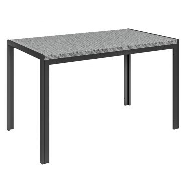 Outsunny Masă de Dining pentru Terasă 120cm, pentru 4 Persoane, Stil Dreptunghiular, Ideală pentru Exterior, Gri | Aosom Romania