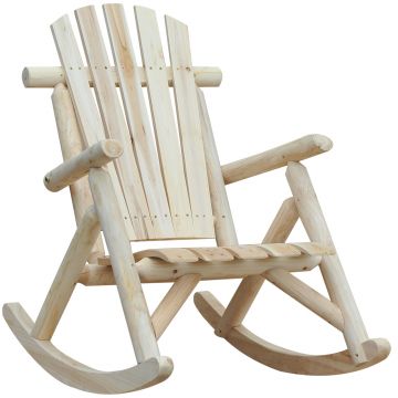 Outsunny Scaun Balansoar de Gradina stil Adirondack din Lemn 96x66x98cm | Aosom Ro