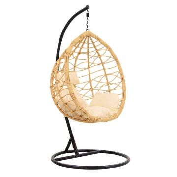 Balansoar cu suport tip scoică de grădină Hudson Negru 109x119x195 cm