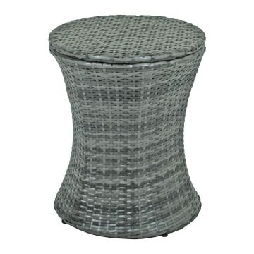 Masă de bar pentru grădină rotundă din ratan artificial ø 45 cm Mumbai – Garden Pleasure