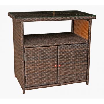 Masă auxiliară de grădină din ratan artificial 90x50 cm Padua – Garden Pleasure