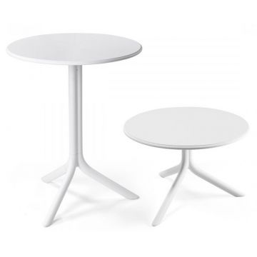 Masa exterior Nardi Spritz  h 76.5cm  diametru 60.5cm  alb