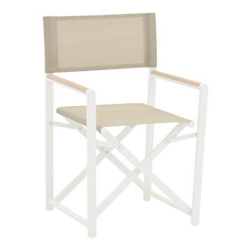 Scaun regizor Mabu, Alb - Gri inchis, 56x48x86 cm